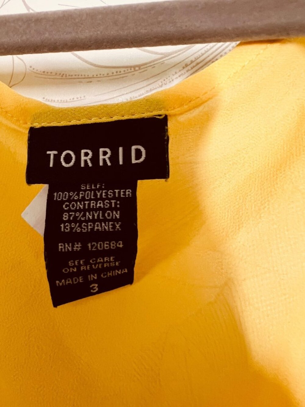 Torrid 3 Yellow Babydoll Tunic Top With Lace Detail By Short Flutter Sleeves - Picture 2 of 6